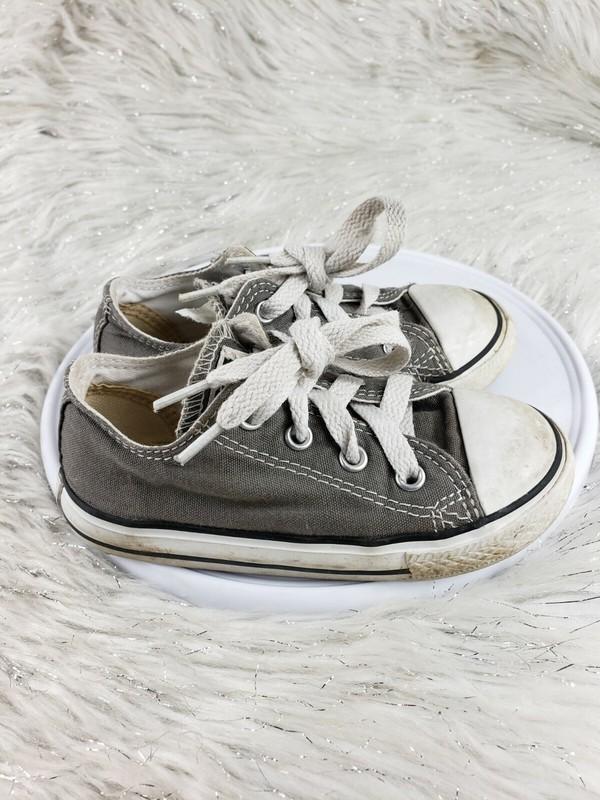 CONVERSE ALL STAR Infants Size 8 Gray Lace Up Sneakers