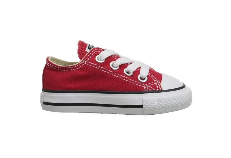 Converse All Star Low Top Babies Toddlers Girls Boys Red Canvas Shoes