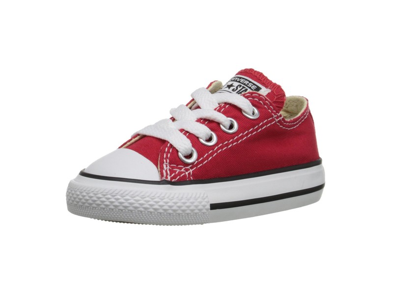Converse All Star Low Top Babies Toddlers Girls Boys Red Canvas Shoes