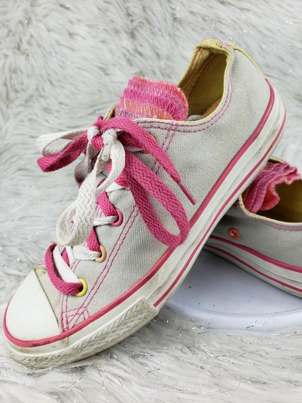 CONVERSE All Star Pink Gray Sneakers Junior Size 3