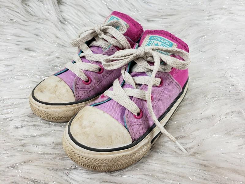 CONVERSE ALL STAR Pink Purple Blue Sneakers Infants Size 7 / 23