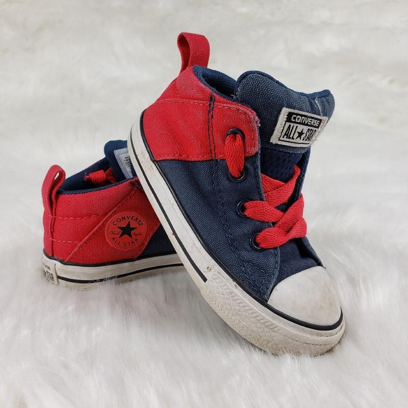 CONVERSE ALL STAR Red Blue Hi Top Sneakers Toddler Little Kids Size US 7 EUR 23