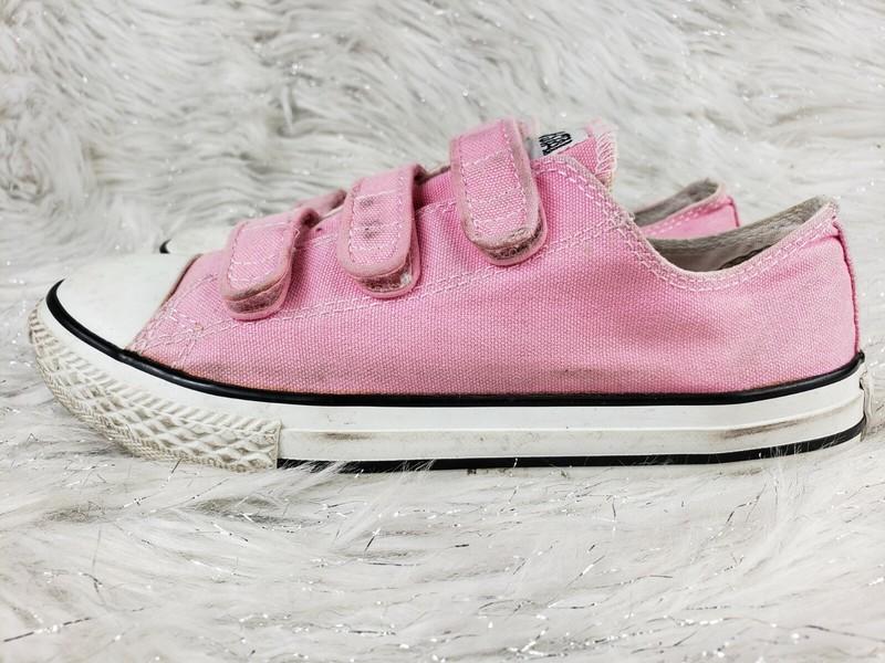 CONVERSE All Star Youth Size 3 Pink Hook & Loop Slip On Sneakers