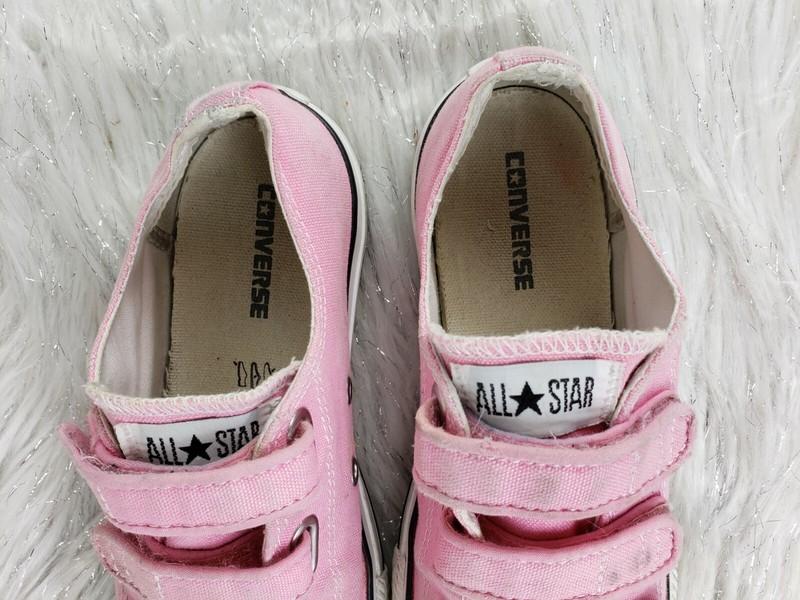 CONVERSE All Star Youth Size 3 Pink Hook & Loop Slip On Sneakers