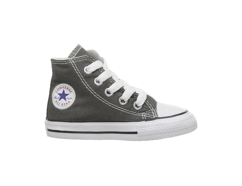 Converse Babies Toddlers Boys Girls All Star Hi Top Canvas Charcoal Gray Shoes
