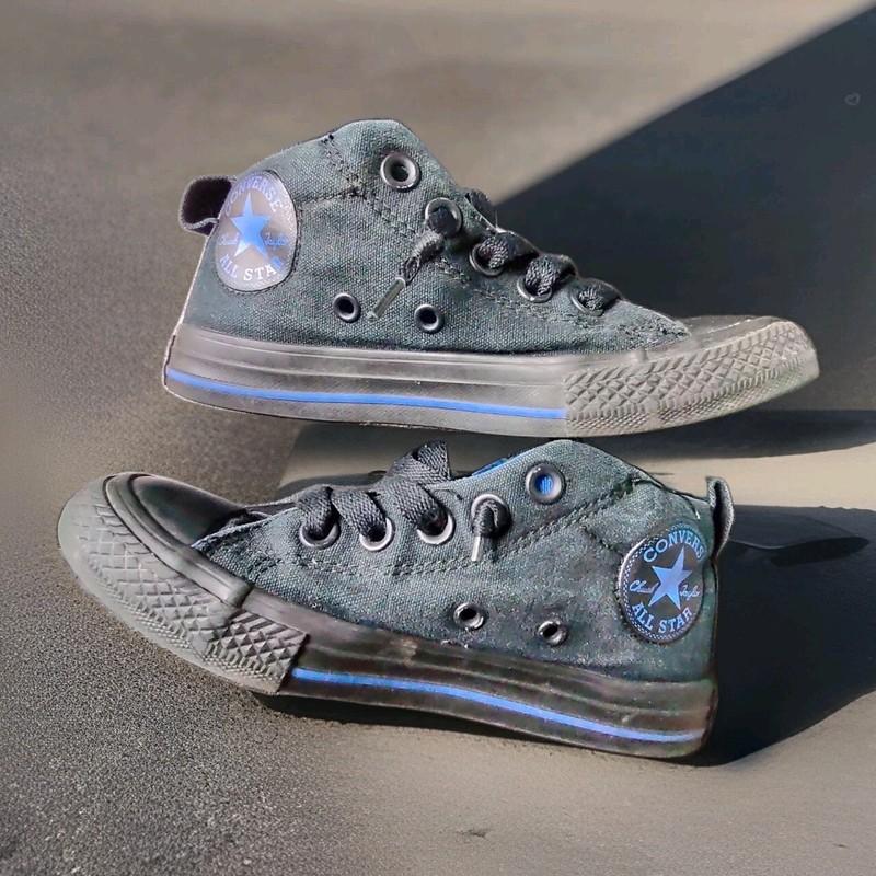Converse Boy's Size 13 Black/Blue; Nice Fade On Them Chuck Taylor All*Star