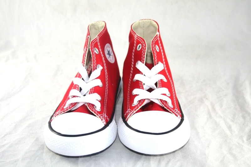 CONVERSE CANVAS BABY SHOE 7J232 RED HI CASUAL SHOE TODDLER