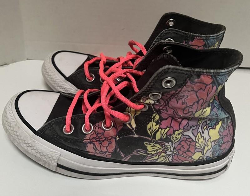 Converse Chuck Taylor All Star Floral Girls Hi Top Sneakers Shoes SZ 5