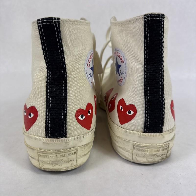 Converse Chuck Taylor All Star High X Comme Des Garcons Heart White Mens Size 10