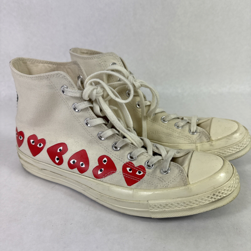 Converse Chuck Taylor All Star High x Comme Des Garcons Heart White Mens Size 10
