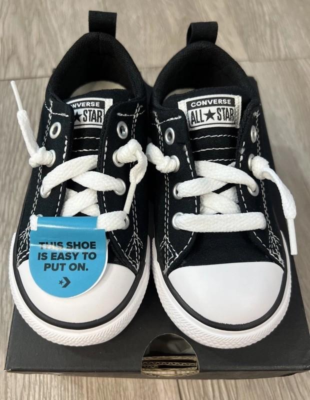 Converse Chuck Taylor All-Star Infant Size 7 CTAS Street Slip A01699F Black New