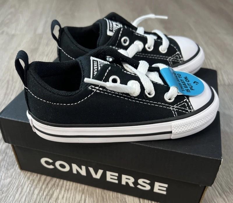 Converse Chuck Taylor All-Star Infant Size 7 CTAS Street Slip A01699F Black New