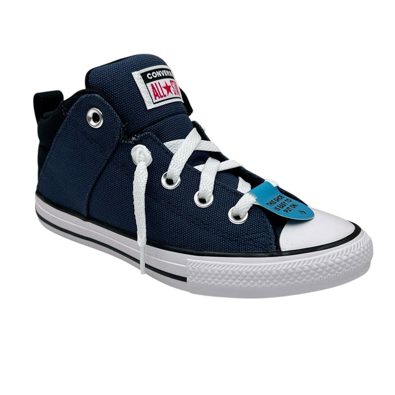 Converse Chuck Taylor All Star Youth Boy's Slip On Shoes Size 2 Navy Blue-Black