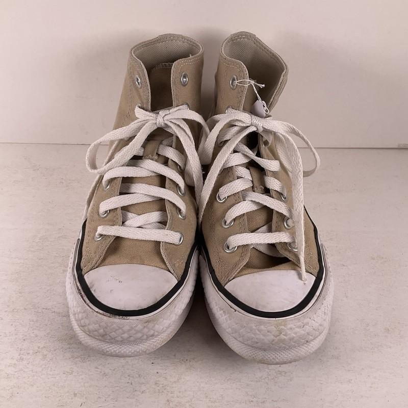 Converse Chuck Taylor High Top Tan Canvas Chunky Sneakers Kid Girls Size 3.5