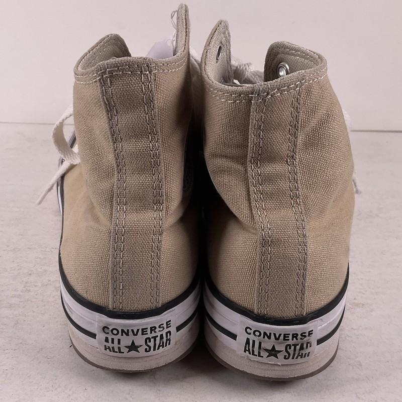 Converse Chuck Taylor High Top Tan Canvas Chunky Sneakers Kid Girls Size 3.5