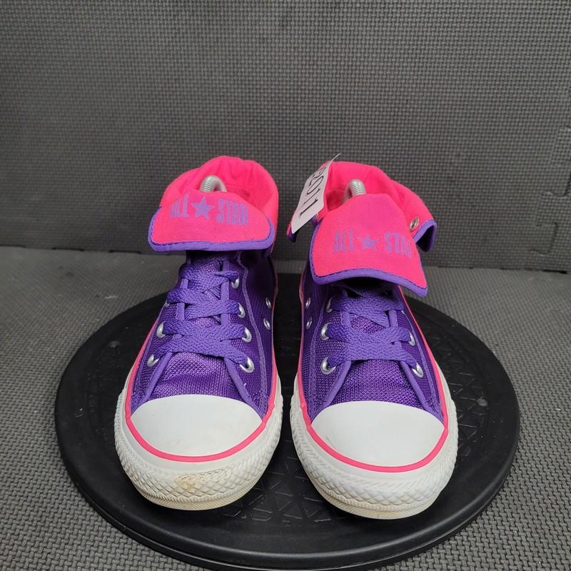 Converse Chuck Taylor Two Fold Shoes Youth Sz 6 Purple Pink Canvas Sneakers