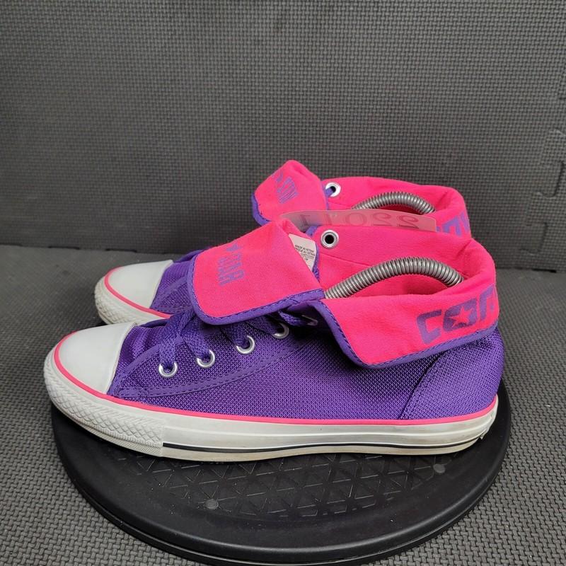Converse Chuck Taylor Two Fold Shoes Youth Sz 6 Purple Pink Canvas Sneakers