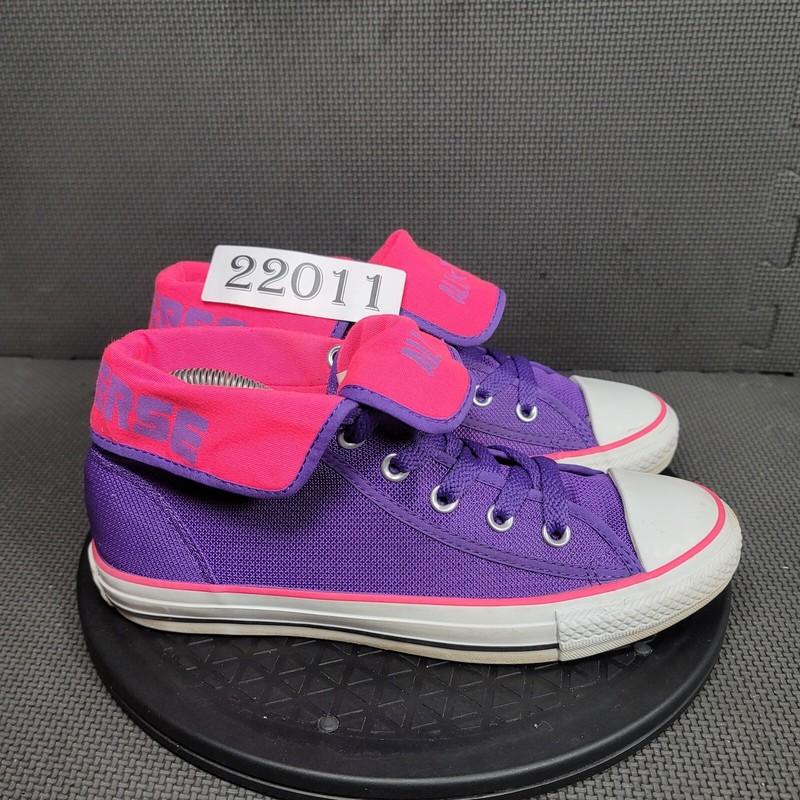 Converse Chuck Taylor Two Fold Shoes Youth Sz 6 Purple Pink Canvas Sneakers