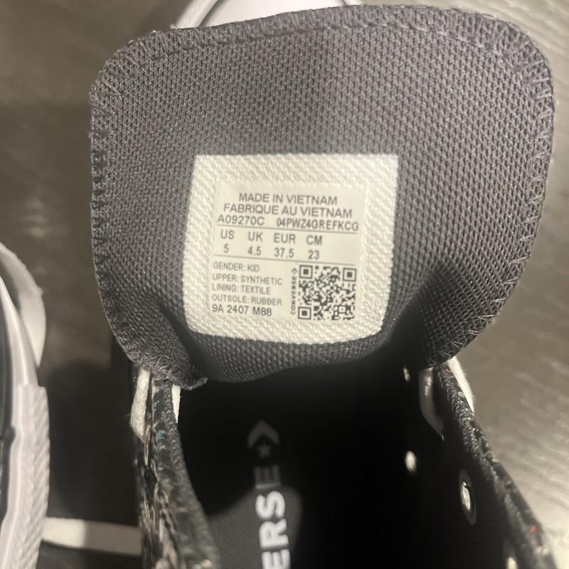 Converse CTAS 1V Black/Egret Girl's High Top Sneakers Youth Size 5 NWB A11116C