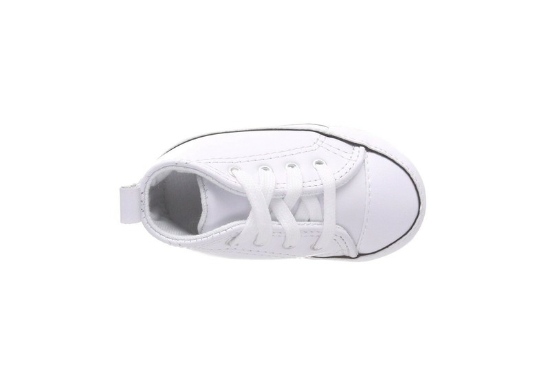 Converse First Star White Faux Leather Newborn Crib Booties Baby Girls Shoes