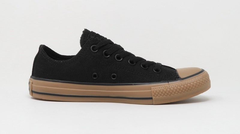 CONVERSE Girls Boys Youths Shoes Chuck Taylor Black Gum Bottom All Star Low Top