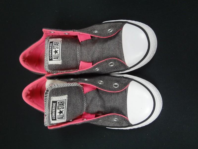 CONVERSE GRAY PINK & WHITE GIRLS YOUTH SNEAKERS SHOES SIZE 3