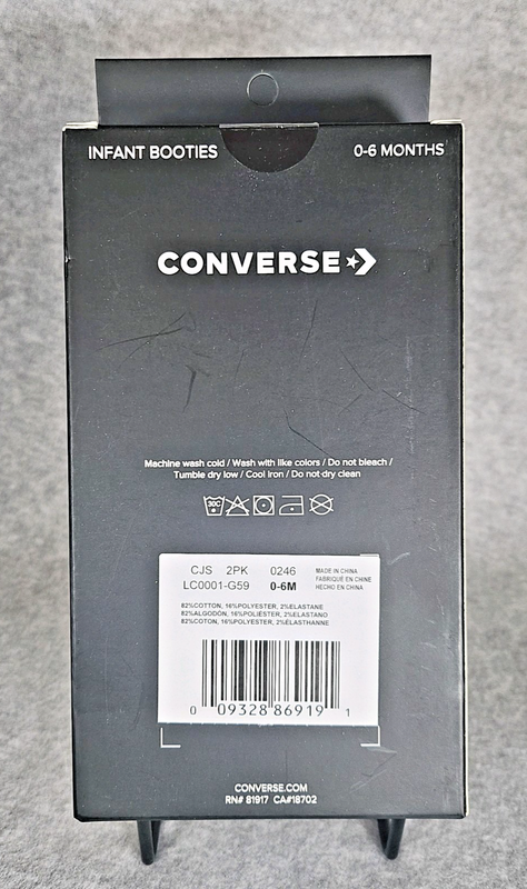 Converse Infant Baby Booties 2 Pack Red Grey Size 0-6 Months New In Box