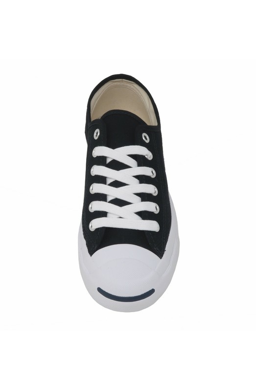CONVERSE Jack Purcell Black Canvas Lace Up Big Kids Boys Girls Shoes Sneakers