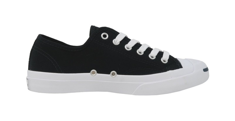 CONVERSE Jack Purcell Black Canvas Lace Up Big Kids Boys Girls Shoes Sneakers