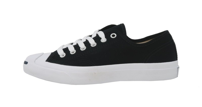 CONVERSE Jack Purcell Black Canvas Lace Up Big Kids Boys Girls Shoes Sneakers