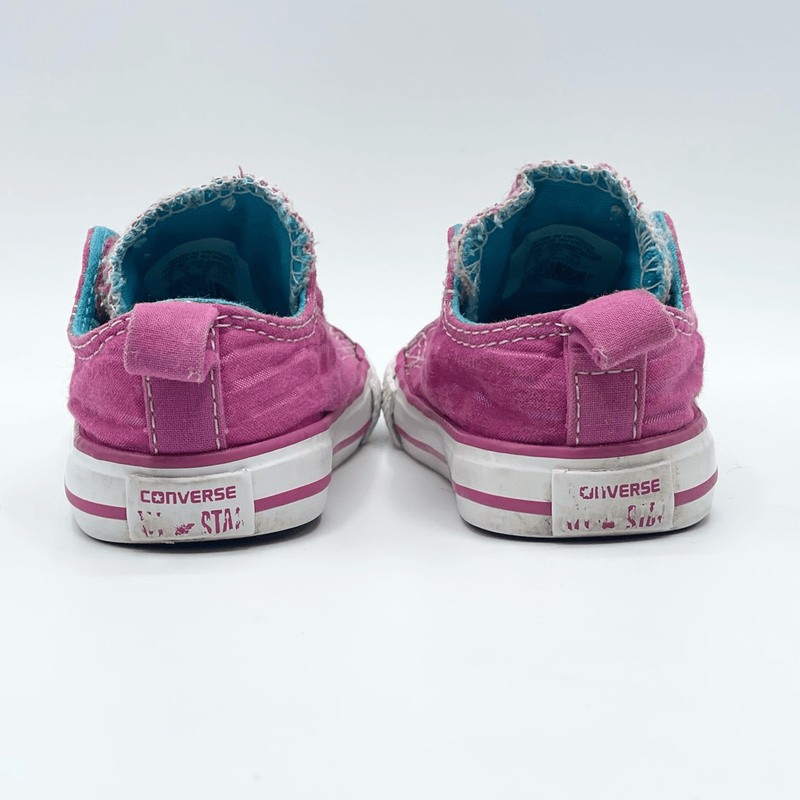 Converse Magenta Metallic Stars - Slip On Aplix Sneakers - Toddler US Size 5