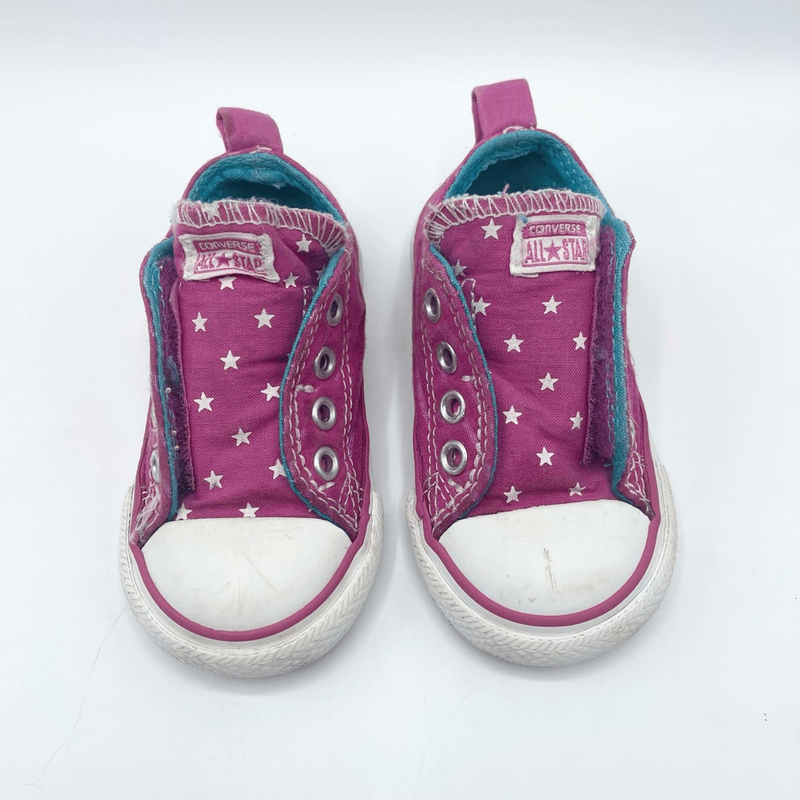 Converse Magenta Metallic Stars - Slip On Aplix Sneakers - Toddler US size 5