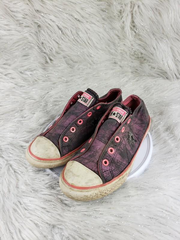 CONVERSE ONE STAR Laceless Girls Purple Pink Juniors Sneakers Size US 4 EUR 36