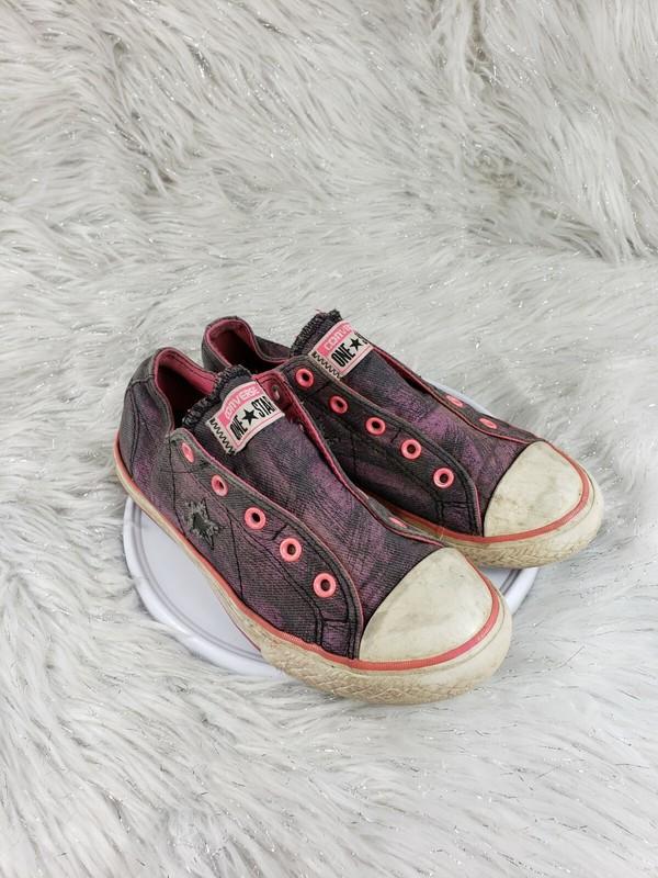 CONVERSE ONE STAR Laceless Girls Purple Pink Juniors Sneakers Size US 4 EUR 36
