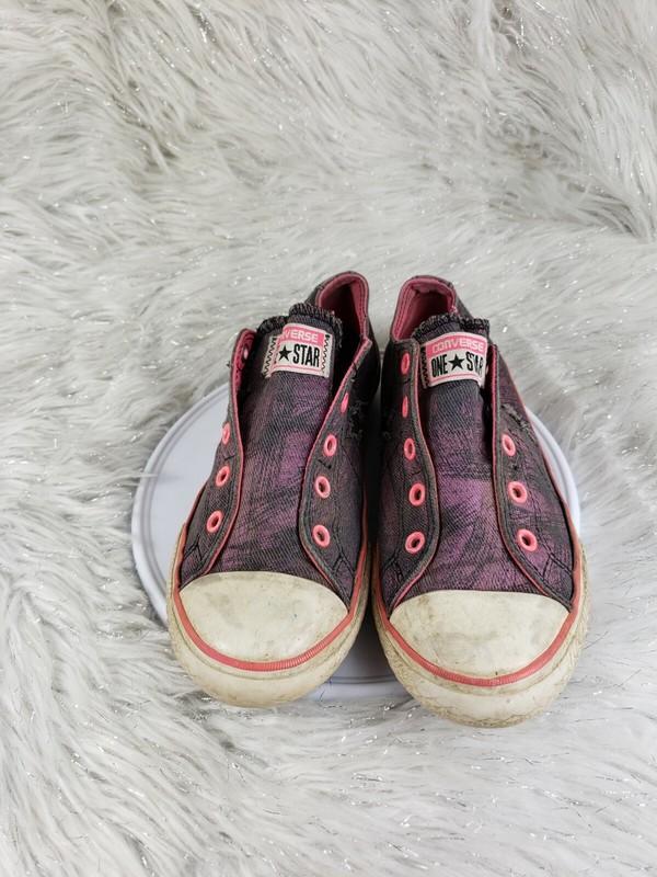 CONVERSE ONE STAR Laceless Girls Purple Pink Juniors Sneakers Size US 4 EUR 36