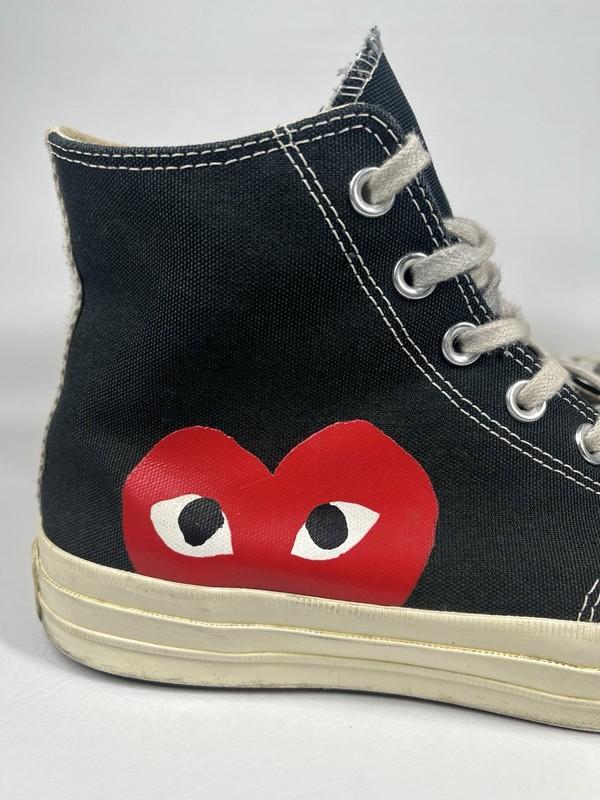 Converse PLAY Comme Des Garcons High Top Sneakers Black Heart Shoes M10 W12