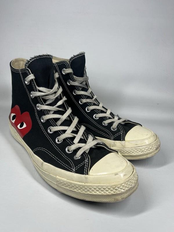 Converse PLAY Comme Des Garcons High Top Sneakers Black Heart Shoes M10 W12