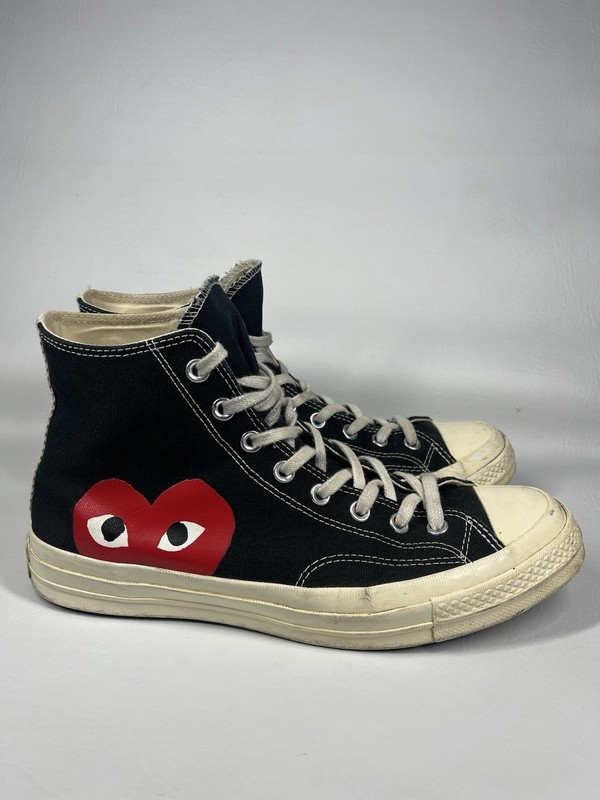 Converse PLAY Comme des Garcons High Top Sneakers Black Heart Shoes M10 W12