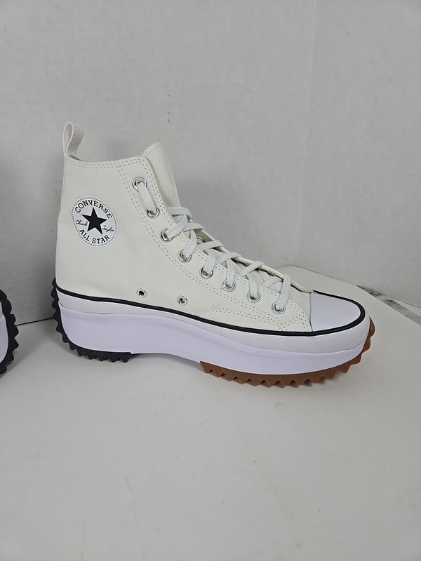 Converse Run Star Hike High Top White Canvas Shoes - Men's 9.5/Women's 11