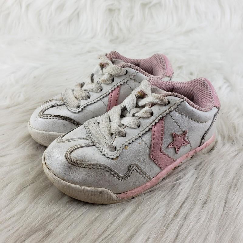 CONVERSE White Pink Casual Shoes Toddler Kids Size US 6 EUR 22