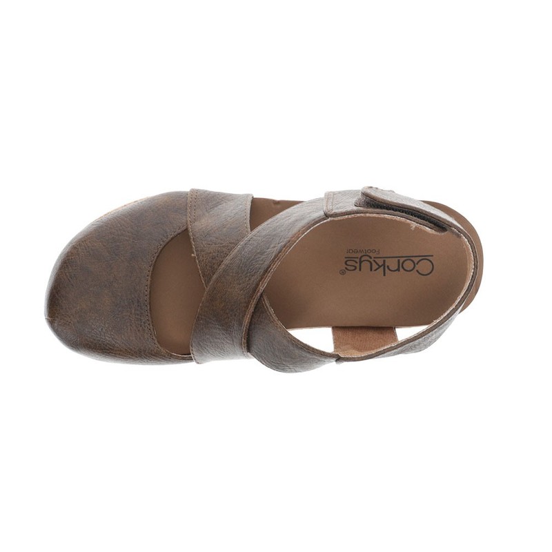 Corkys Case Closed Wedge Womens Brown Casual Sandals 10-0150-CHOC