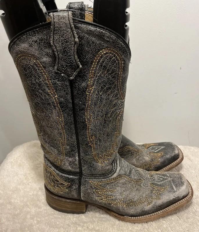 Corral Teens A1032 Cross & Wings Leather Western Cowgirl Boots Youth Size 4.5