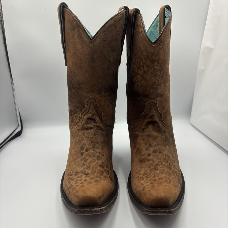 Corral Vintage Women 8.5 Leopard Cowgirl Boot AB068 Rare Leopardito Leather BOHO