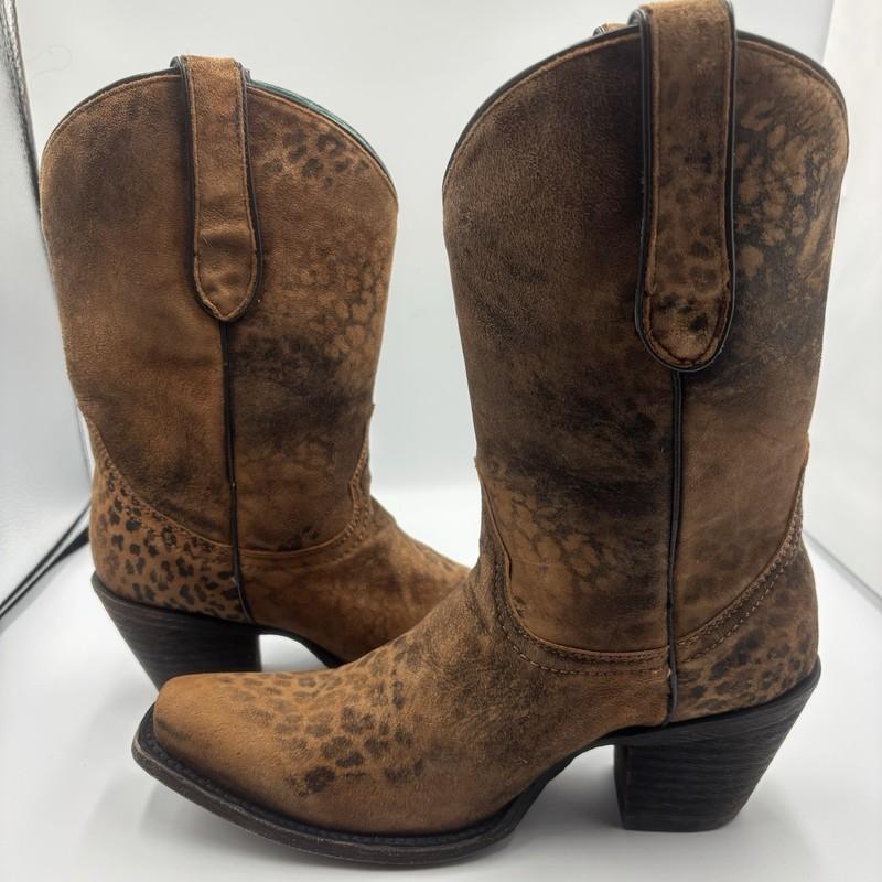Corral Vintage Women 8.5 Leopard Cowgirl Boot AB068 Rare Leopardito Leather BOHO