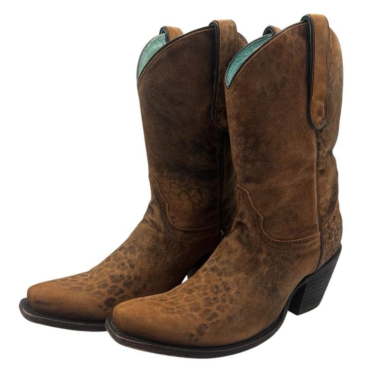 Corral Vintage Women 8.5 Leopard Cowgirl Boot AB068 Rare Leopardito Leather BOHO