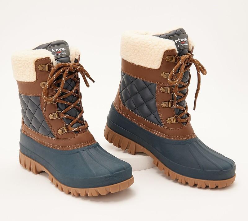 Cougar Women's Sz 7 Waterproof Lace-Up Winter Boots Brown A516686
