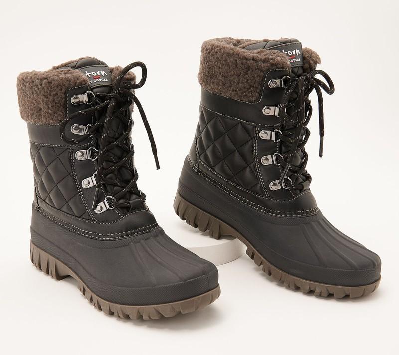 Cougar Women's Sz 9 Waterproof Lace-Up Winter Boots Black A516686