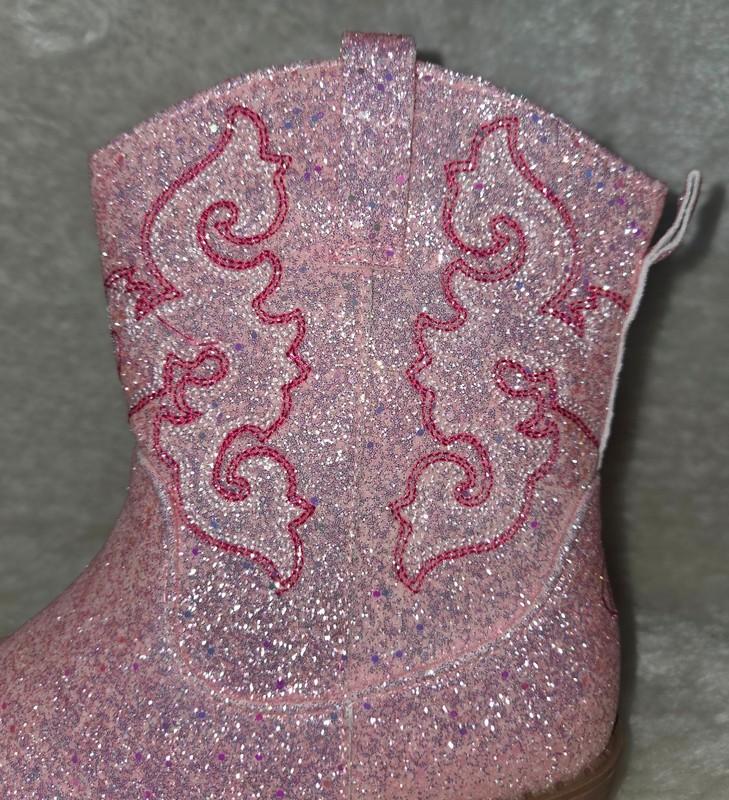 Cowboy Boots Blush Pink Sparkle Glitter Youth Size US 3 = Women US 5 By Pawz NEW