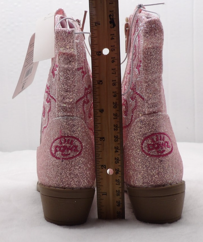 Cowboy Boots Little Kids Size US 1 Blush Pink Sparkle Glitter By Pawz