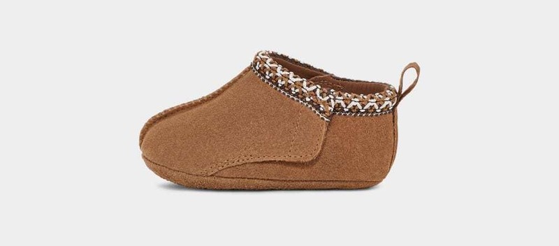Crib UGG Baby Tasman Hook & Loop Suede 1130358I Chestnut 100% Original Brand New